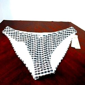 No Boundaries Black Gingham Cheeky High-Rise Bikini Bottoms - XL - NWT